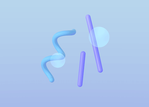 3d blue animated shapes