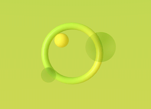 3d green animated shapes
