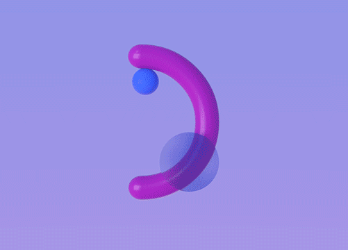 3d purple animated shapes