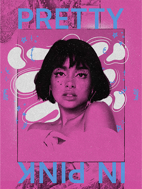 Pretty in Pink collage grunge poster 