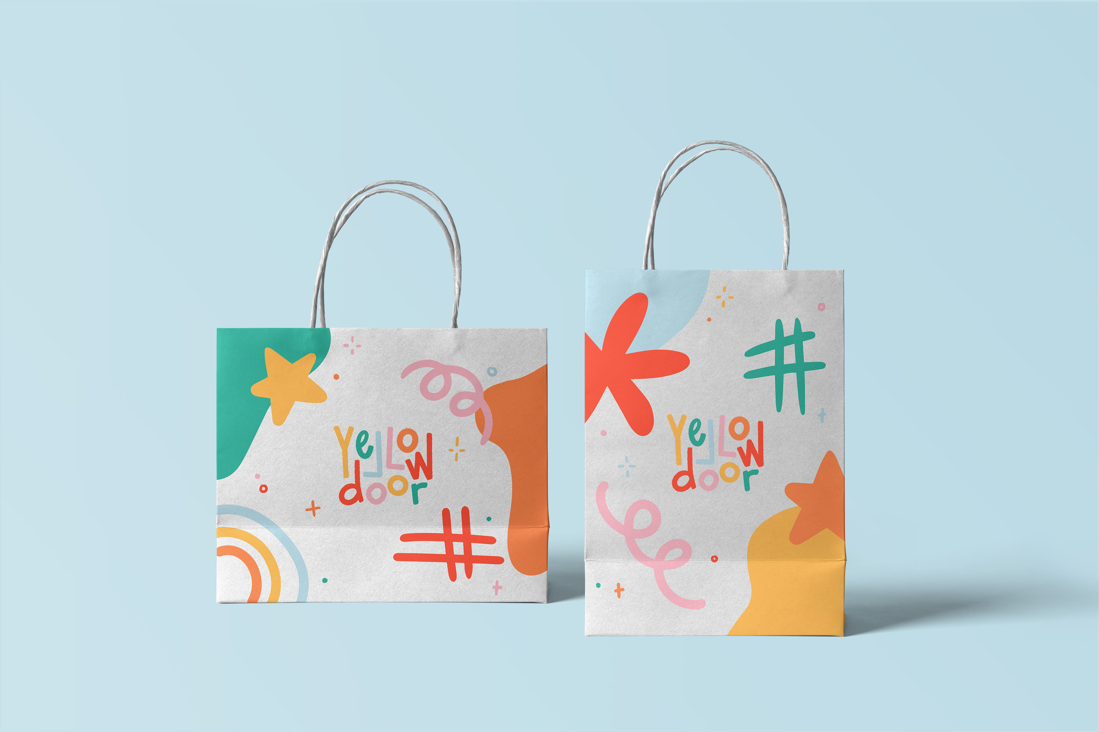 two retail paper bags
